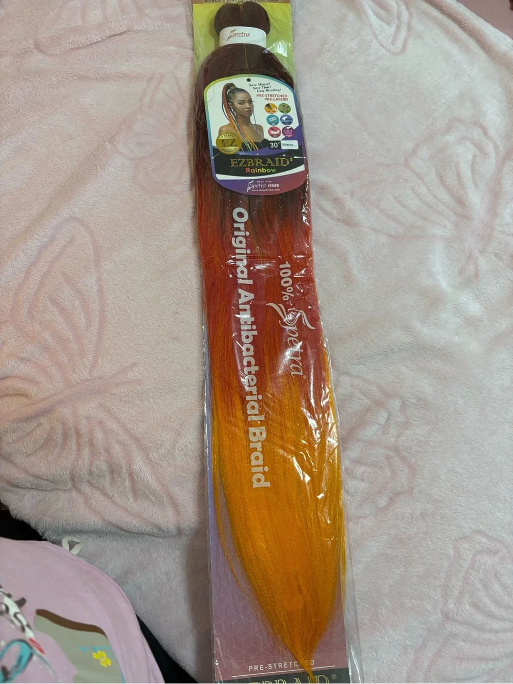 EZBraid Rainbow Ombre Synthetic Braid - Brown to Orange